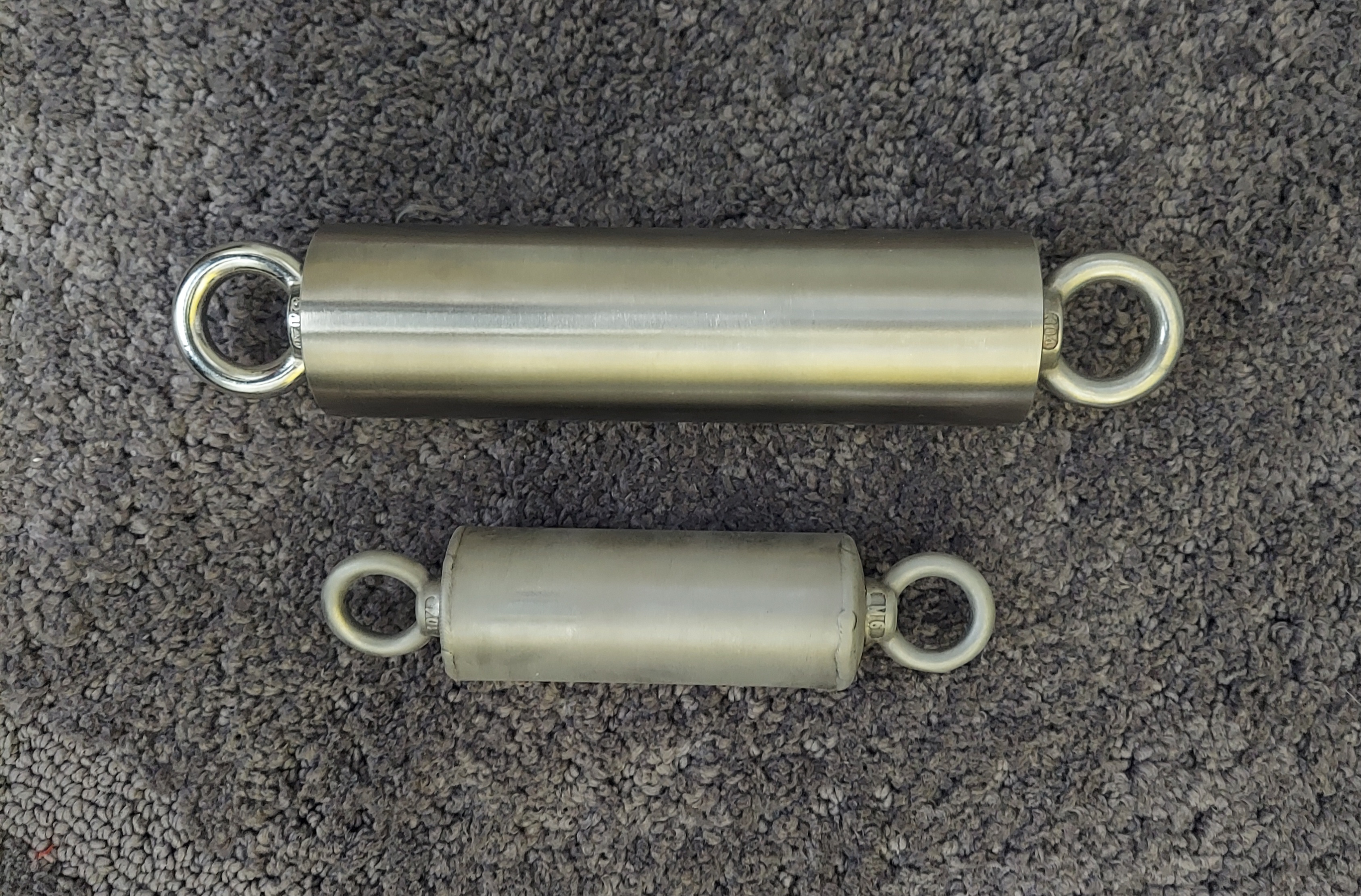 Two stainless steel ice locks